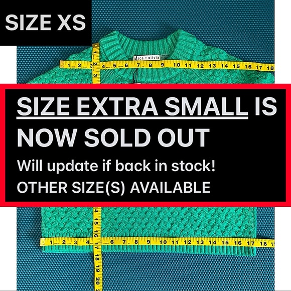 Alice + Olivia Leta Textured & Woven Pullover Mint Kelly Green Sweater - Picture 9 of 16